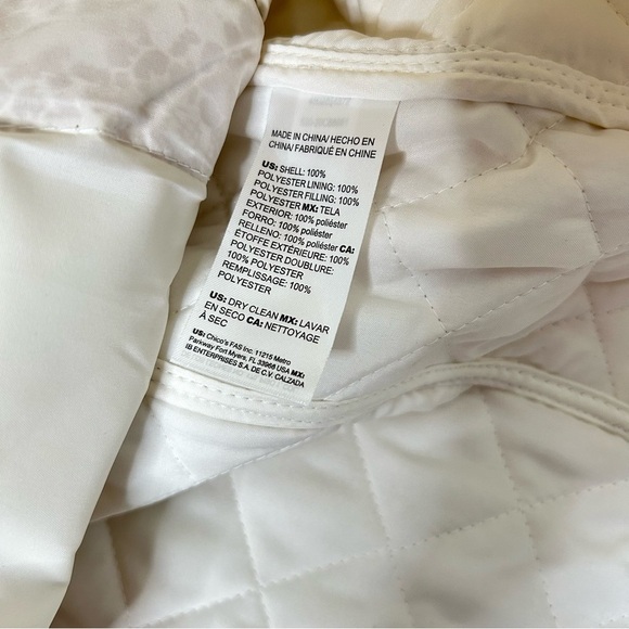 Chicos Floral Quilted Women's Jacket Cream White Size 3 (16/18) - Picture 4 of 13
